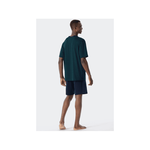 Schiesser Z23 Heren Pyjama Kort V-Hals Gestreept