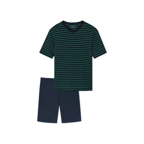 Schiesser Z23 Heren Pyjama Kort V-Hals Gestreept
