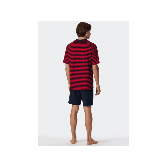 Schiesser Z23 Heren Pyjama Kort V-Hals Gestreept
