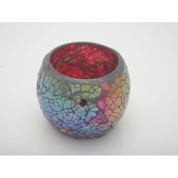 K East Star Glass Mosaic Candle Holder Re D8 H7