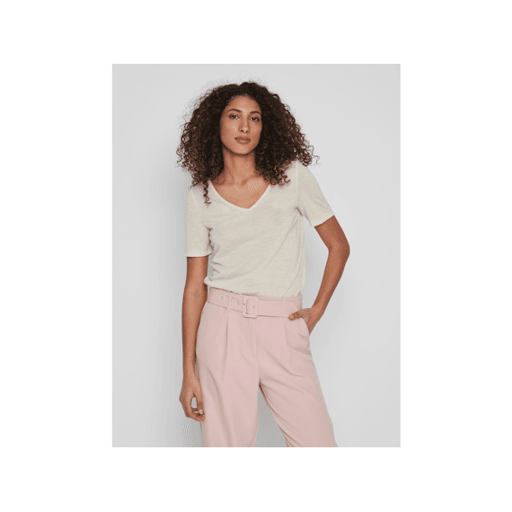 Vila Noos Visina V-Neck S/S Top - Noos