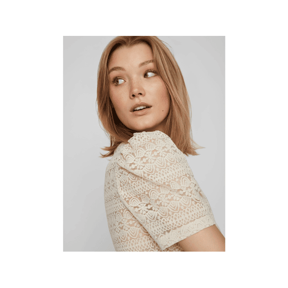 Vila Noos Vichikka Puff O-Neck  S/S Top - Noo