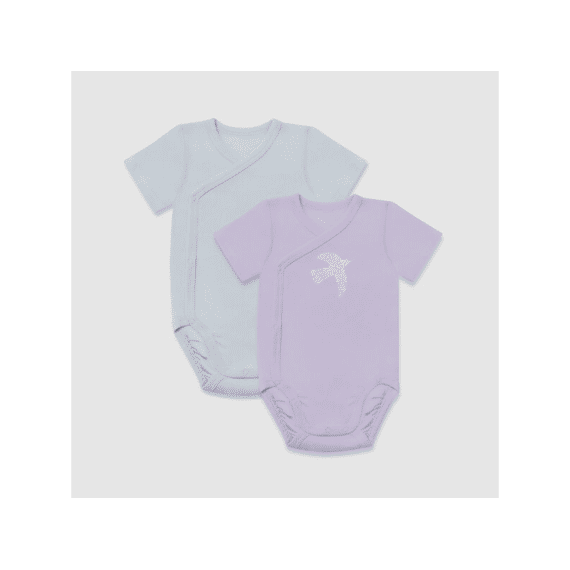 Dim Noos Set Of 2 Short-Sleeved Baby Bodysuits
