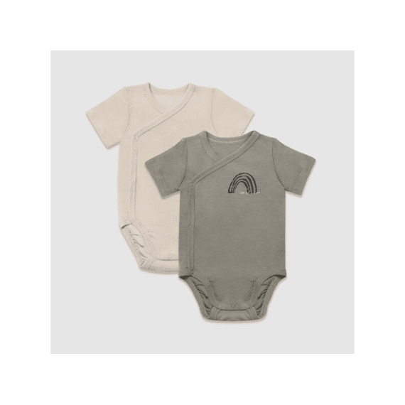 Dim Noos Set Of 2 Short-Sleeved Baby Bodysuits