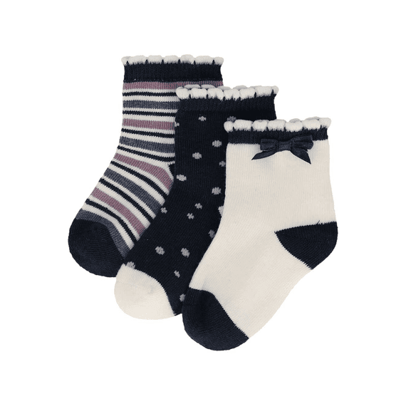 Apollo Noos Baby Girls Computer Socks 3-pack Assorted Ass