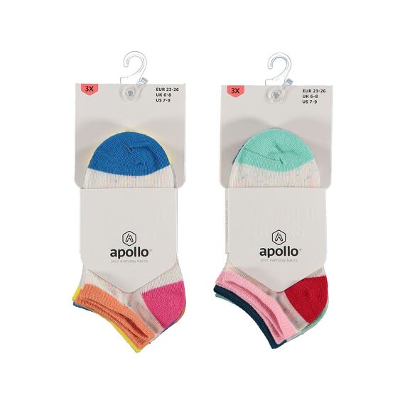 Apollo Noos Meisjes Computer Sneaker Kousen 3-Pack