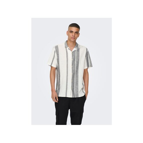 Only & Sons 2305 Onscaiden Ss Stripe Linen Resort Shirt