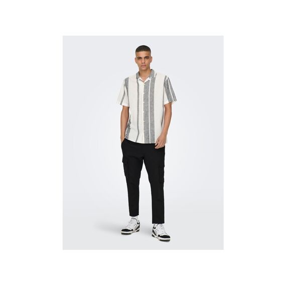 Only & Sons 2305 Onscaiden Ss Stripe Linen Resort Shirt