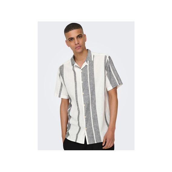 Only & Sons 2305 Onscaiden Ss Stripe Linen Resort Shirt