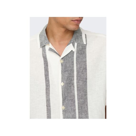 Only & Sons 2305 Onscaiden Ss Stripe Linen Resort Shirt
