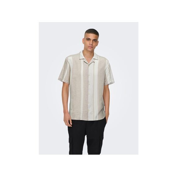 Only & Sons 2305 Onscaiden Ss Stripe Linen Resort Shirt