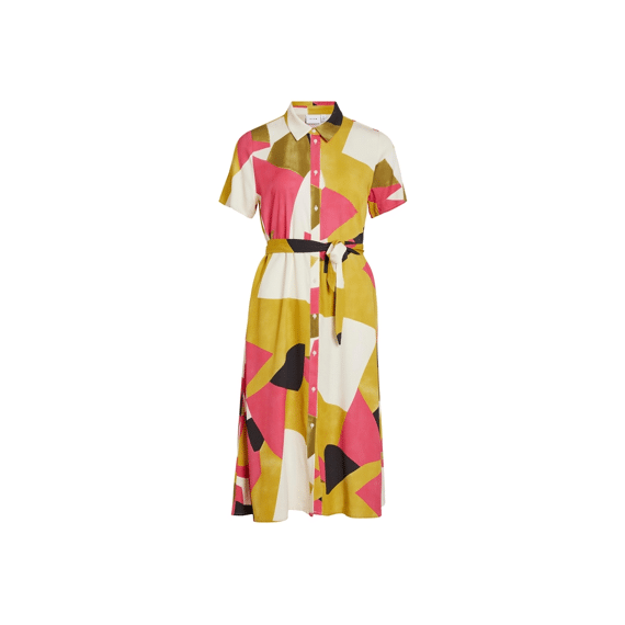 Vila 2306 Visuvita Ton S/S Mid Calf Dress/Su/Ls