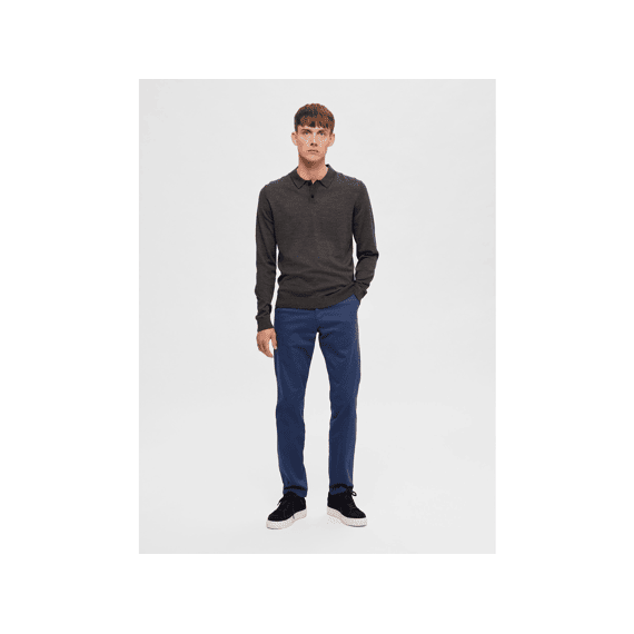 Selected Homme Black Noos Slhtown Merino Coolmax Knit Polo