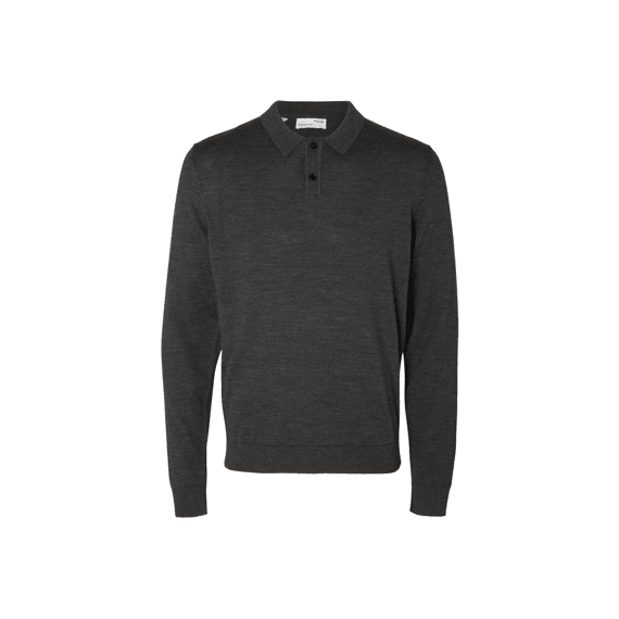 Selected Homme Black Noos Slhtown Merino Coolmax Knit Polo