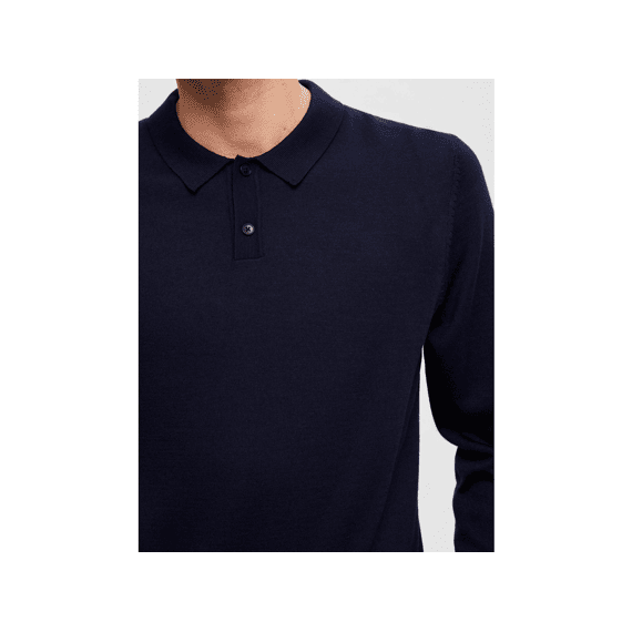 Selected Homme Black Noos Slhtown Merino Coolmax Knit Polo