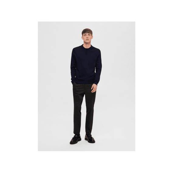 Selected Homme Black Noos Slhtown Merino Coolmax Knit Polo