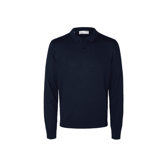 Selected Homme Black Noos Slhtown Merino Coolmax Knit Polo