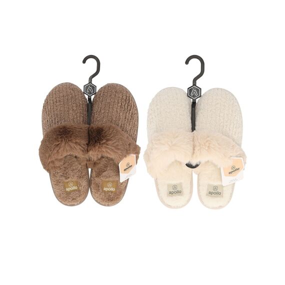 Apollo W23 Ladies Home Slipper Rib Teddy