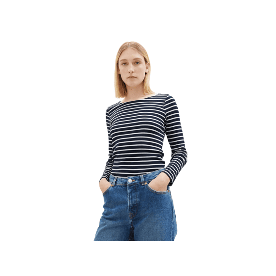 Tom Tailor Dames Noos T-Shirt Longsleeve Stripe