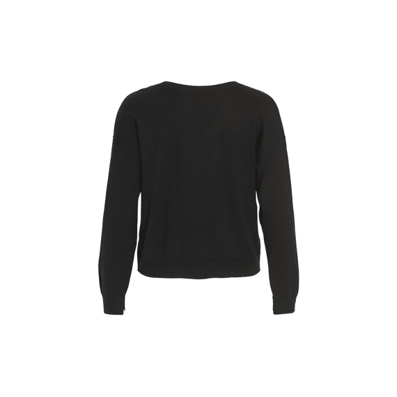 Vila 2307 Vicomfy Rev V-Neck L/S Knit Top/Su/Pb