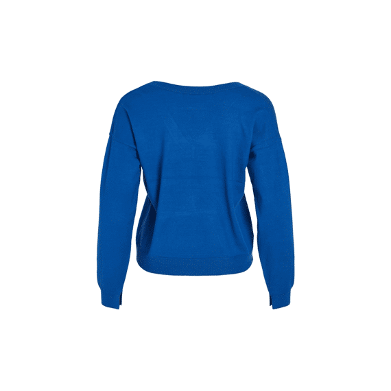 Vila 2307 Vicomfy Rev V-Neck L/S Knit Top/Su/Pb