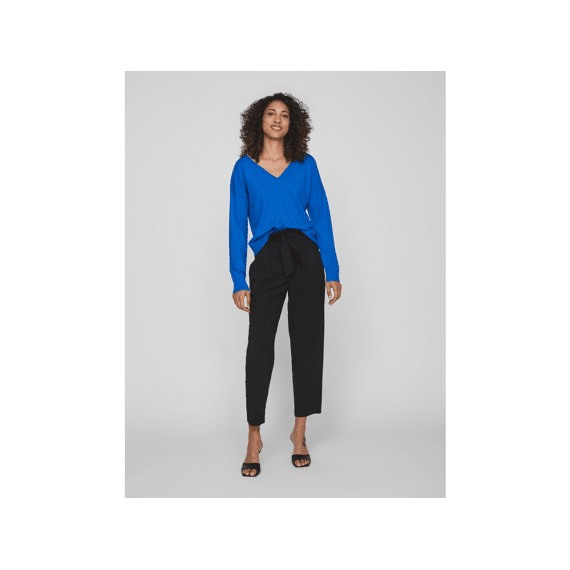 Vila 2307 Vicomfy Rev V-Neck L/S Knit Top/Su/Pb