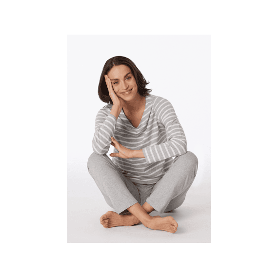 Schiesser W23 Dames Pyjama Lang Gestreept