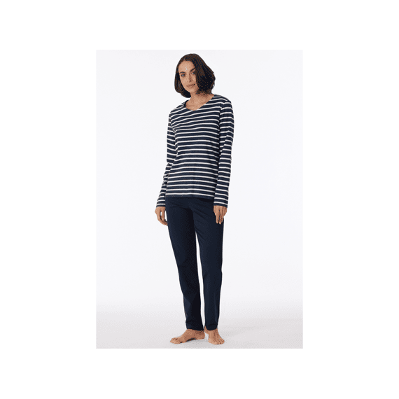 Schiesser W23 Dames Pyjama Lang Gestreept