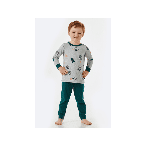 Schiesser W23 Jongens Pyjama Machetten Letters College