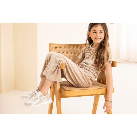 Flo Z24 Girls Velvet Plisse Jumpsuit