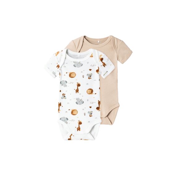 Name It New Born Noos Nbnbody 2P Ss Beige Animal