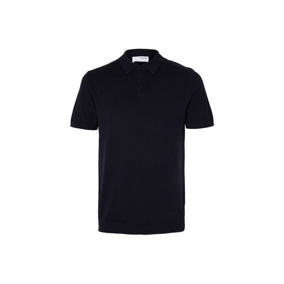 Selected Homme Black Noos Slhberg Ss Knit Polo