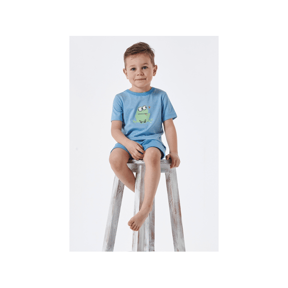 Schiesser Z24 Pyjama Short Streepjes Kikkers