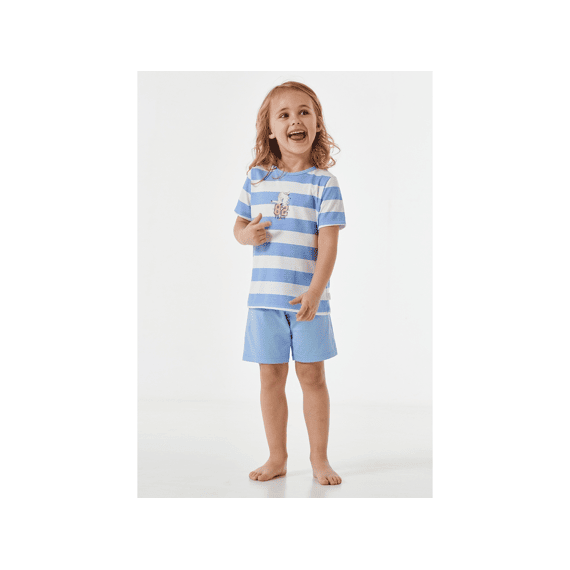 Schiesser Z24 Pyjama Shortama Blockringel Unicorn