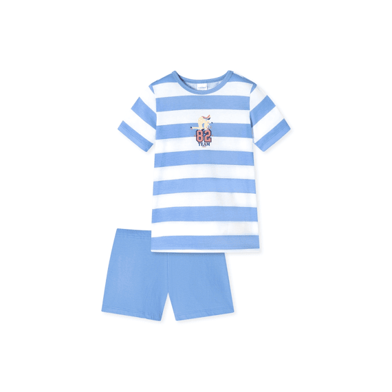 Schiesser Z24 Pyjama Shortama Blockringel Unicorn