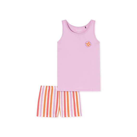 Schiesser Z24 Meisjes Pyjama Kort Strepen Bloem