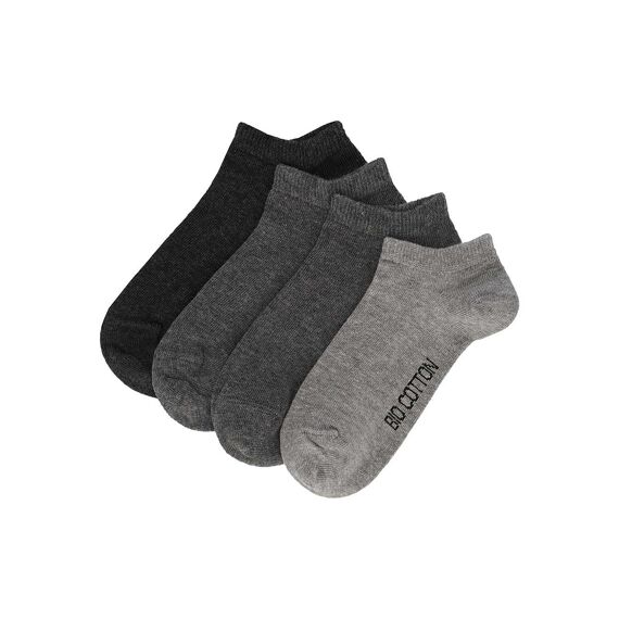 Apollo Noos Kinderen Bio Katoen Basic Sneakersocks 4-Pack