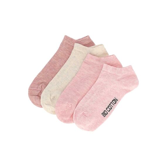 Apollo Noos Kinderen Bio Katoen Basic Sneakersocks 4-Pack