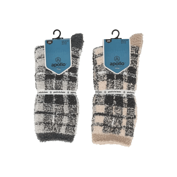 Apollo Noos Heren Softy Home Kousen 2-Pack Assortiment Prijs Per Set