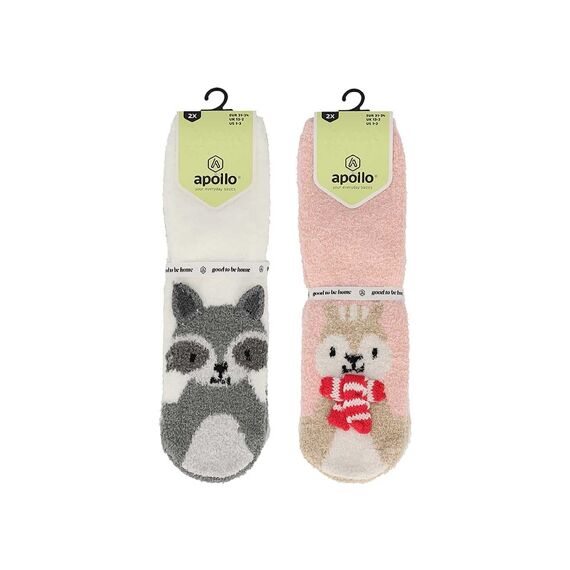 Apollo Noos Kinderen Softy Kousen 3D 2-Pack Assortiment Prijs Per Set