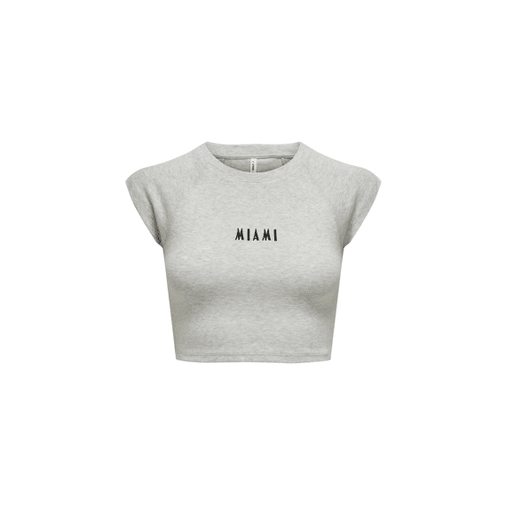 Only 2405 Onlmari S/S Rib Print Top Box Jrs