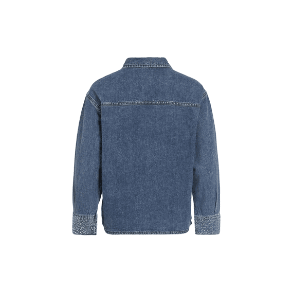 Vila 2511 Vipal L/s Denim Glitter Shirt Mbd
