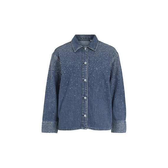 Vila 2511 Vipal L/s Denim Glitter Shirt Mbd