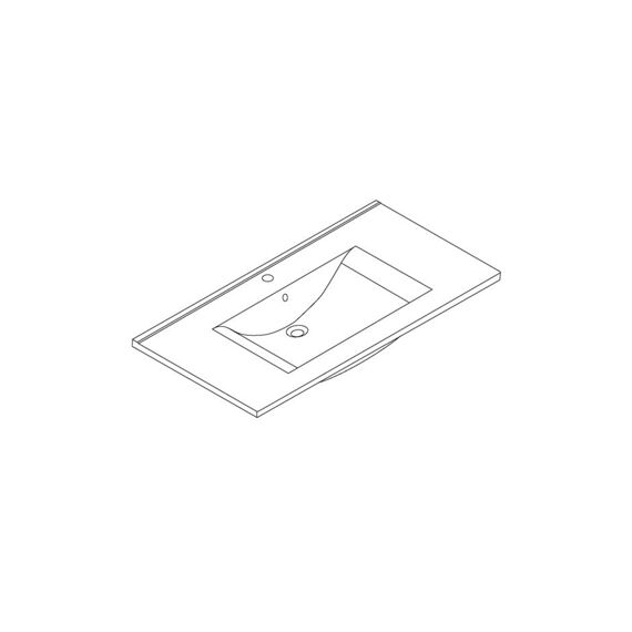 Wastafel Soft 90 Cm Glanzend Wit