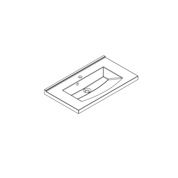 Wastafel Flex 80 Cm Glanzend Wit
