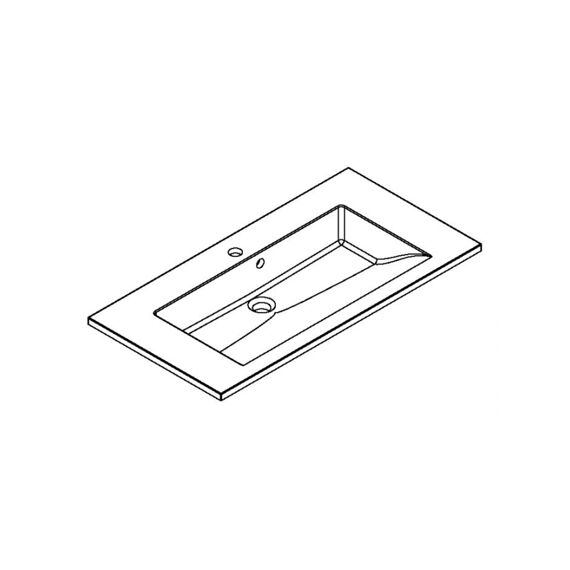Wastafel Slide 90 Cm Glanzend Wit