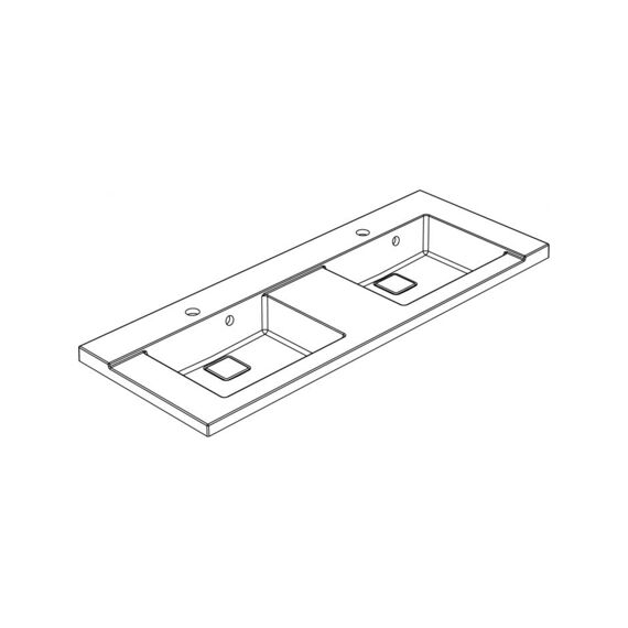 Wastafel King 120cm Wit