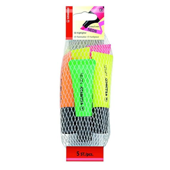 Stabilo Neon Fluo Stiften 5 Stuks