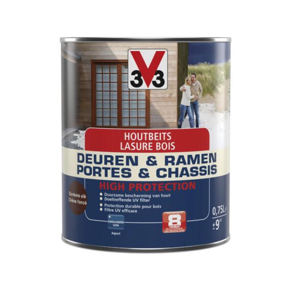 V33 Houtbeits Deur & Ramen High Protection Sat.Donkere Eik 0,75L