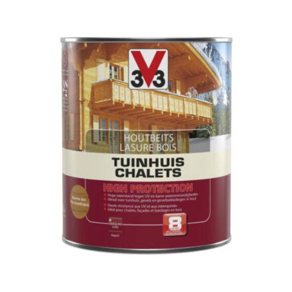 V33 Houtbeits Tuinhuis-High Protection Satn Nrse Den 0,75L